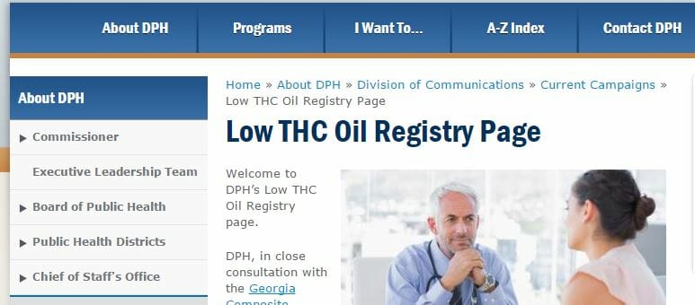 low THC Registration Georgia Department of Public Health