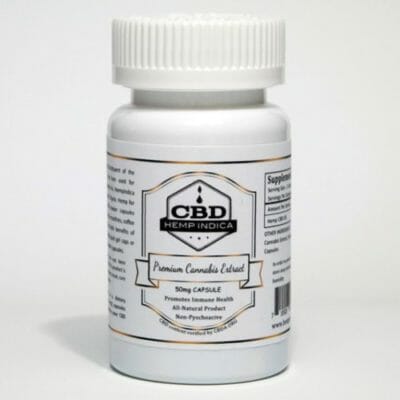 CBD Hemp Indica 50mg CBD Capsules - Powdered Hemp CBD